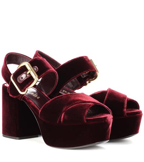 prada velvet platform 12